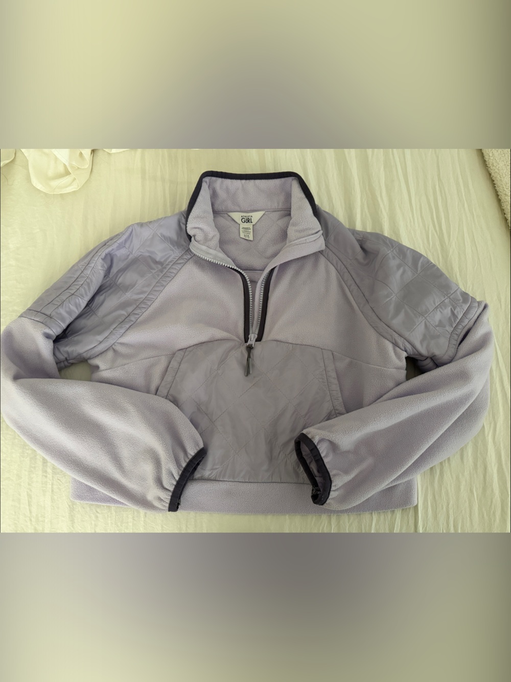 Athleta Girl Light Lavender Half-Zip Fleece Jacket size 12